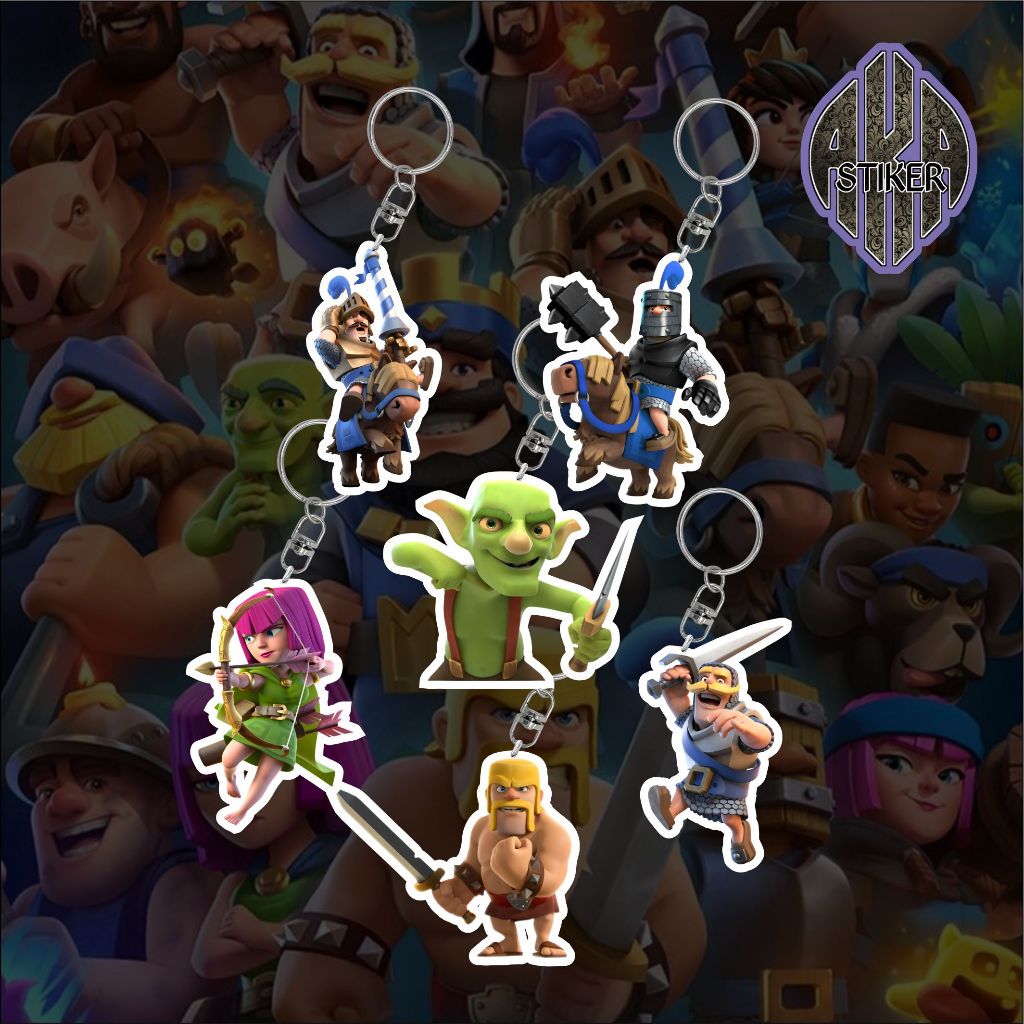 GANTUNGAN CLASH ROYALE CLAN GAME CHARACTER พวงกุญแจและฟรี CUSTOM ฟรี REQUESTS OTHER CHARACTERS ACRYL