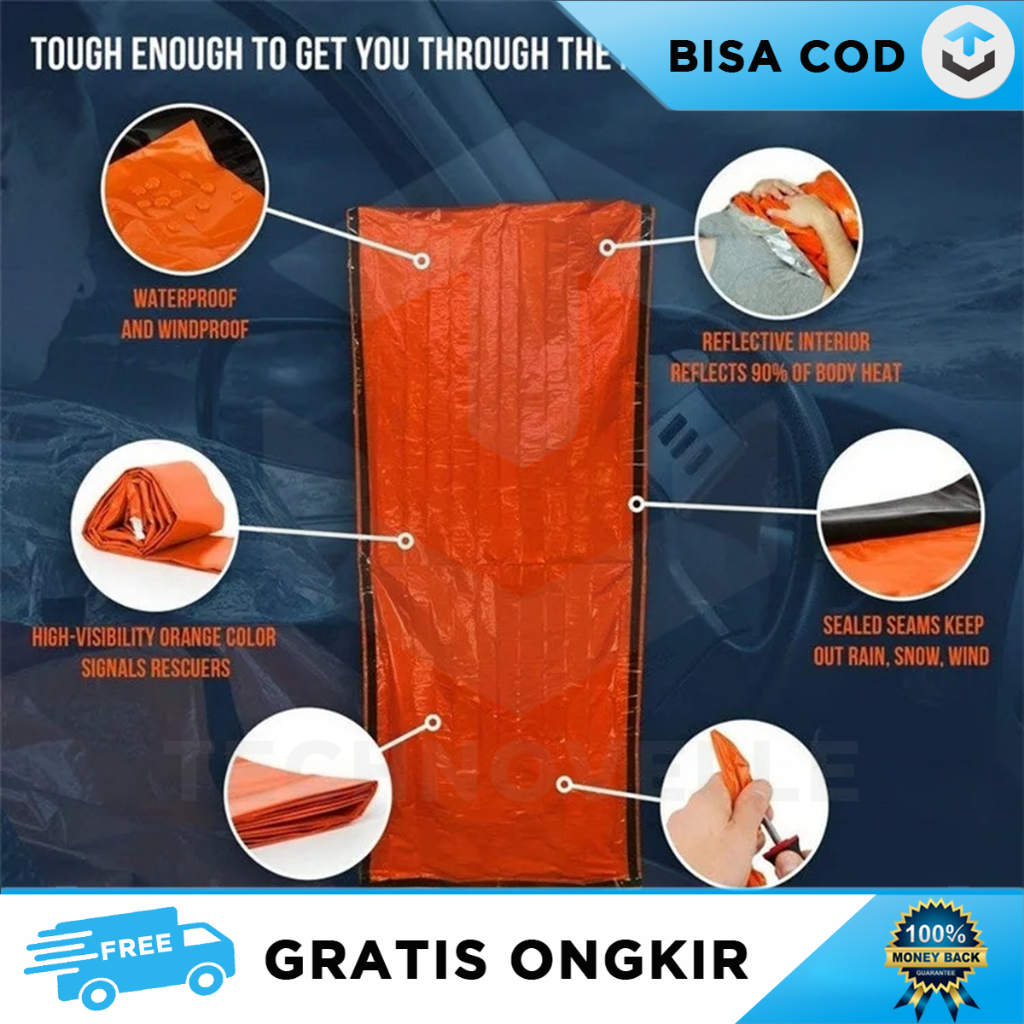 EMERGENCY BLANKET EMERGENCY ADVENTURE EQUIPMENT กลางแจ้ง SURVIVAL BODY TEMPERATURE PROTECTION CAMPIN