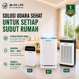 MISS LIFE Air Purifier Pembersih Udara Ruangan HEPA Filter dengan UV Sterilisasi Penyaring Udara Hemat Ion Negatif Anti Bakteri Listrik Penyaring Debu Bau Alergen Bulu Hewan Peliharaan Udara Bersih untuk Bayi Rumah Kamar Tidur