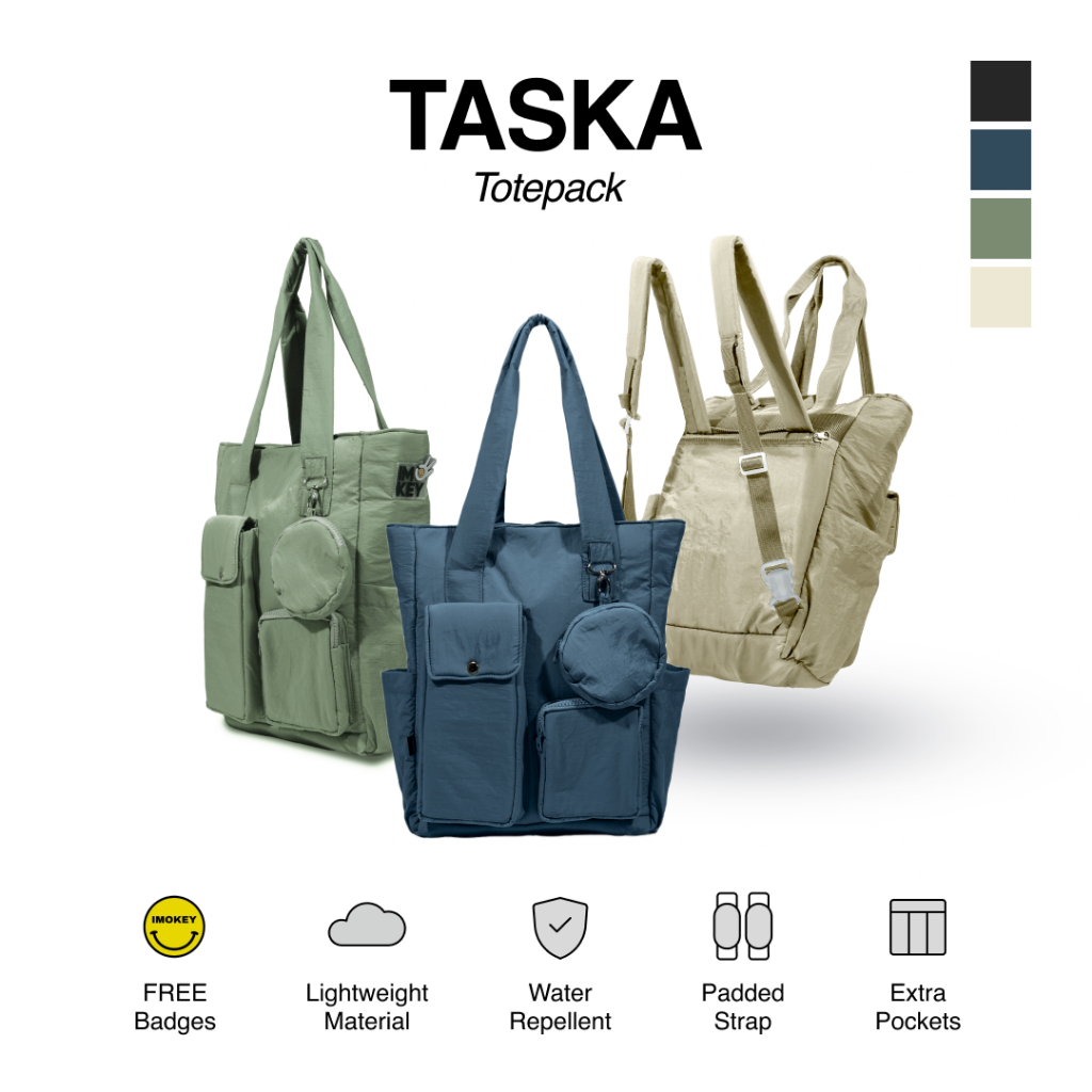 IMOKAY Taska Totepack - Laptop Totebag and Backpack - Womens Bag - Mens Bag - 3in1 Bag
