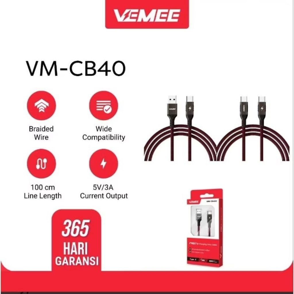 CABLE DATA CHARGER C TO C VEMEE VM-CB40CC