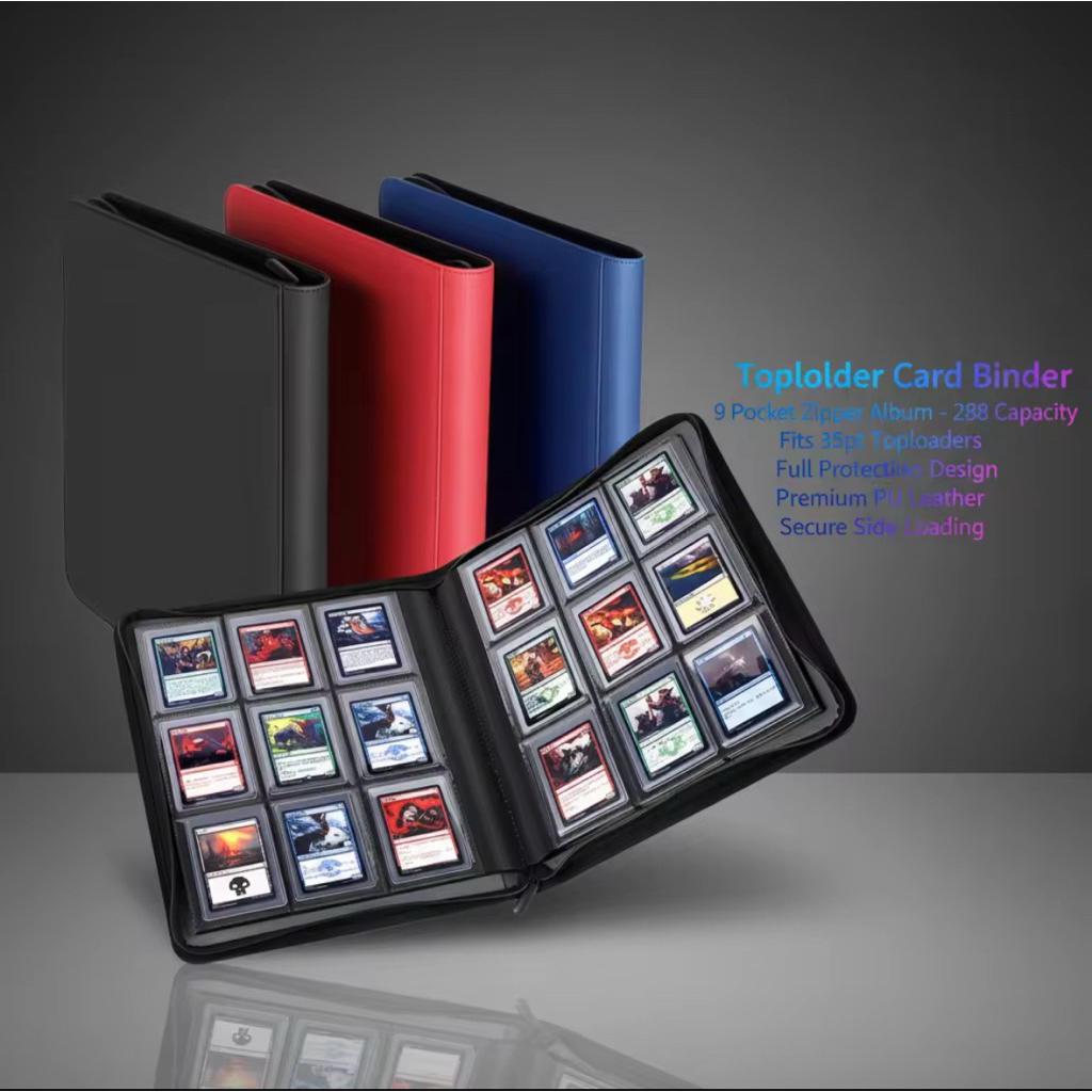Binder Toploader 3x3 (สีดํา) Photocard อัลบั้ม Toploader อัลบั้ม Toploader การ์ดโปเกมอน | Pockethon 