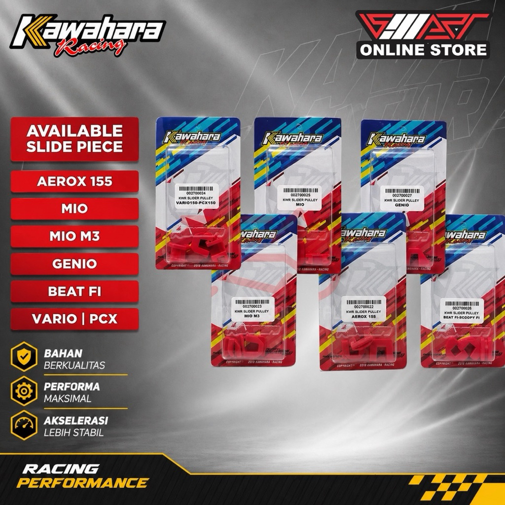 สไลด์ชิ้นยางสไลด์R PIECE ROLLER PULLEY HOUSINGชุดKAWAHARA VARIO ADV PCX BEAT AEROX NMAX LEXI MIO ORI