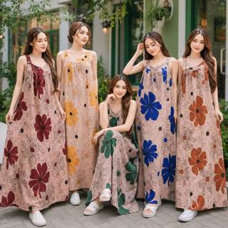 DASTER YUKENSI DRESS MONSTERA JUMBO Lingkar Dada 130cm Panjang Baju 125-130cm XXL MOTIF BUNGA CANTIK