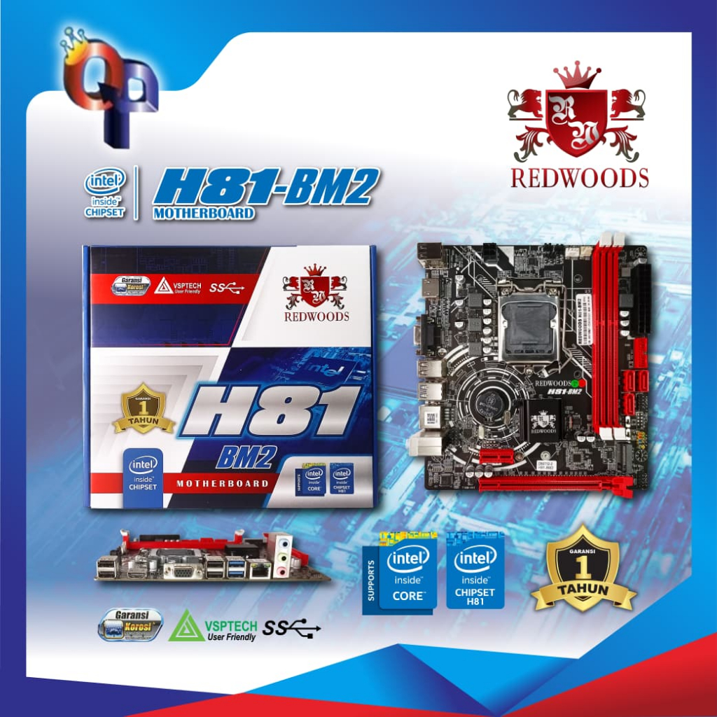 REDWOODS H81 BM2 MOTHERBOARD (LGA1150 / H81 / DDR3 / M2 NVME)