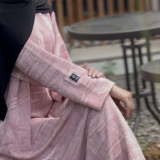 mn_store - Okawa Abaya Motif Abstrak Warna Hitam bahan Latte Denim  Knit Loufer Abaya Abstrak Terbaru