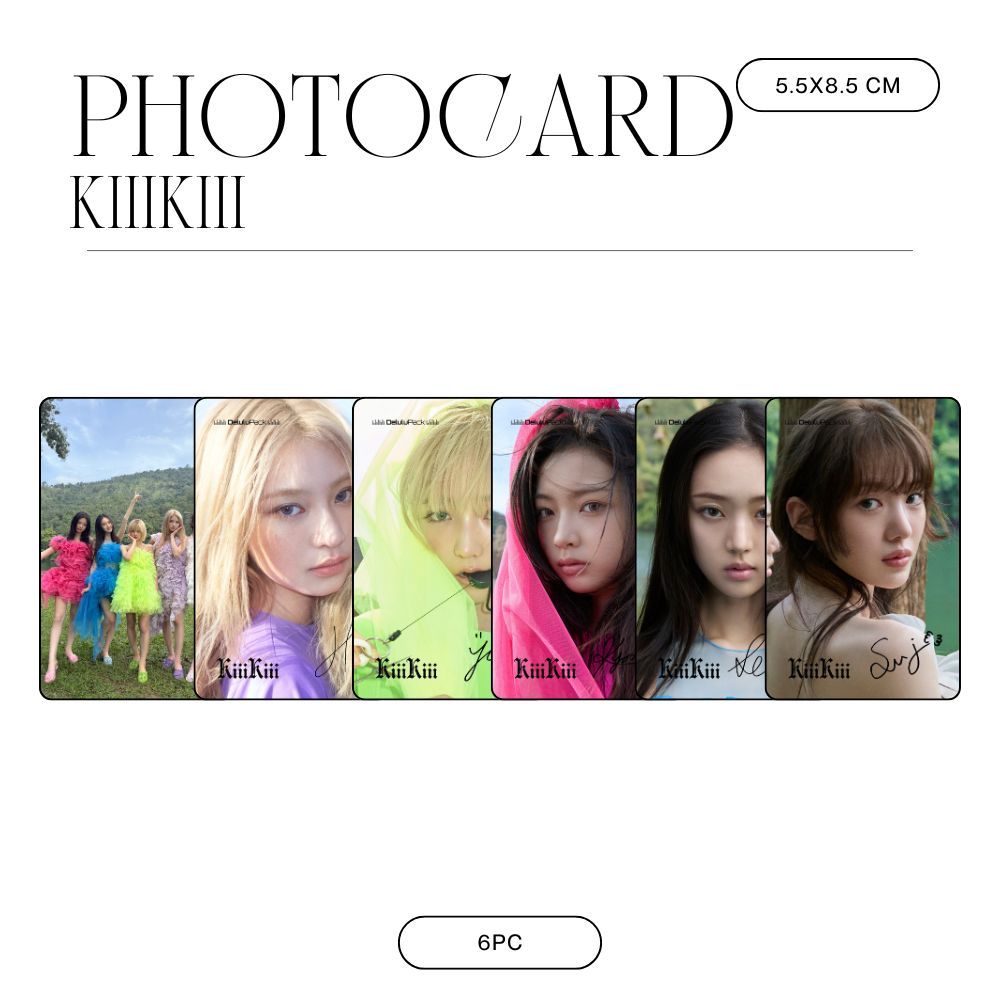 HOLOGRAM PHOTOCARD KIIIKIII DELU PACK 6 ชิ้น การ์ด KPOP UNOFFICIAL SUI HAUM LESOL JIYU KYA