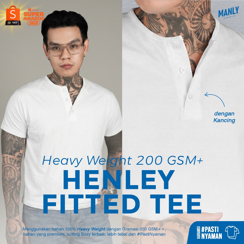 เสื้อยืด Henley | เสื้อยืดเข้ารูป