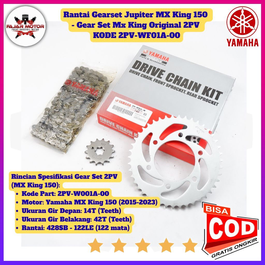 Gearset Jupiter MX King 150 - ชุดเกียร์ Yamaha Mx King Original 2PV CODE 2PV-WF01A-00