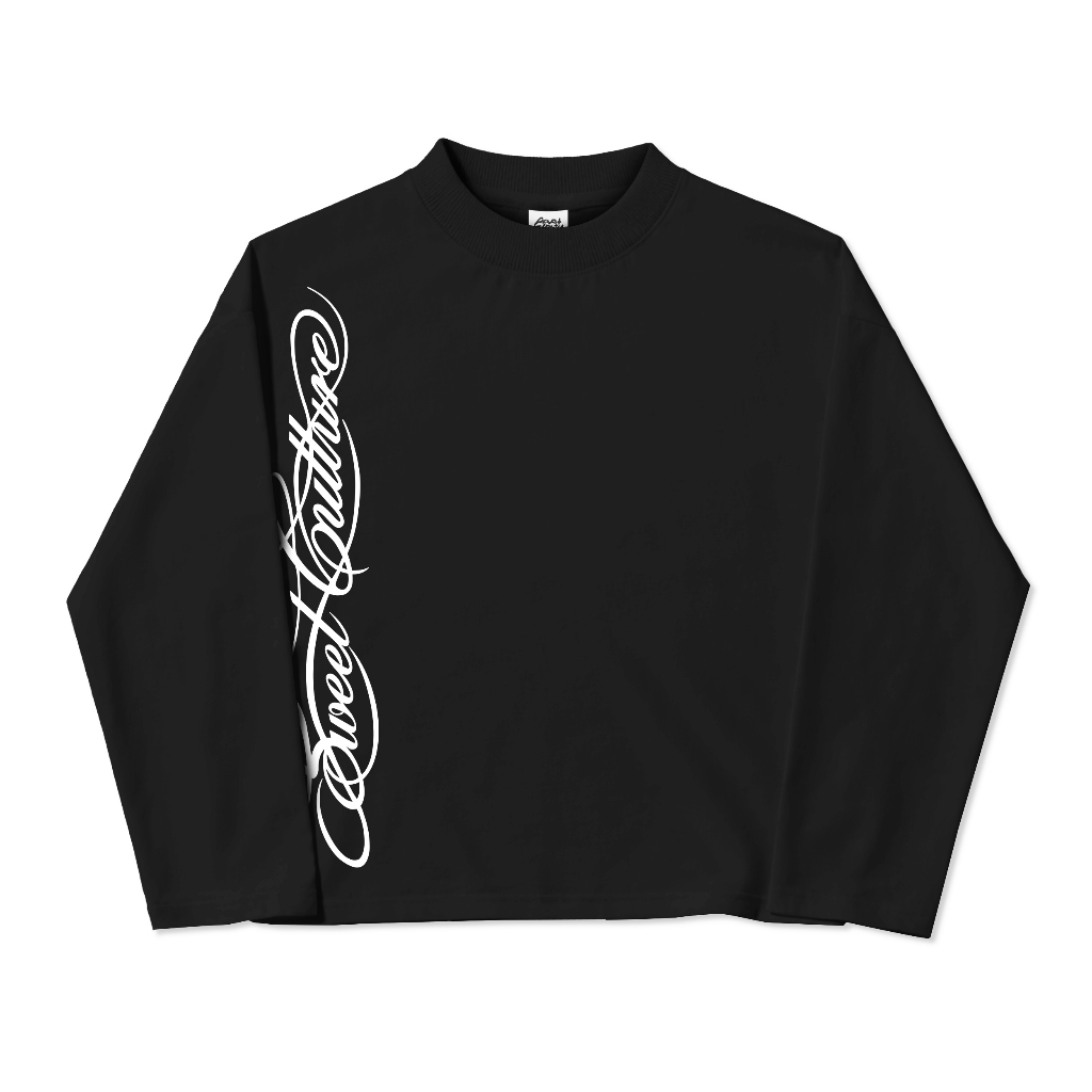 Popsicles Longsleeves Boxy Long Sleeve Napoli Black - Black Boxy Crop Longsleeves T-Shirt