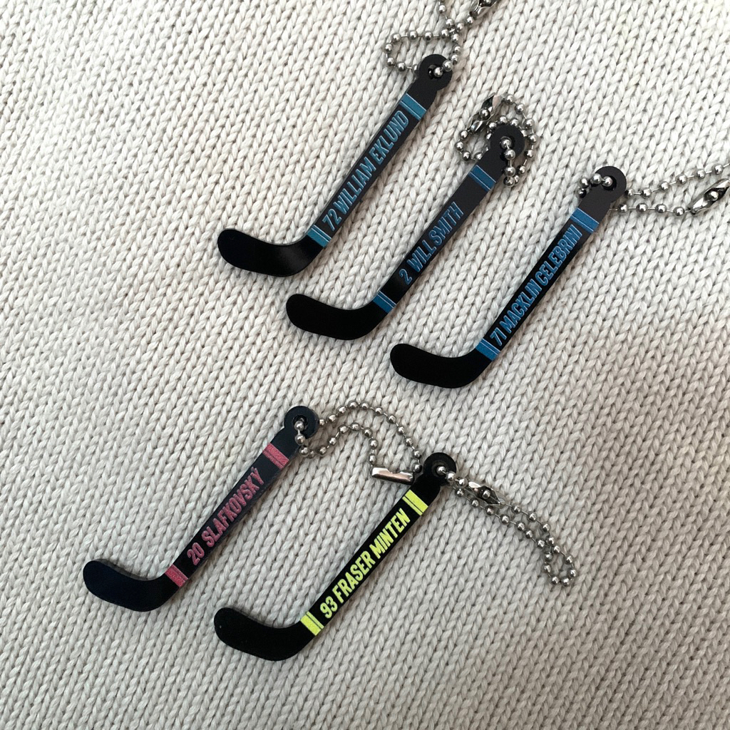 NHL Hockey Stick พวงกุญแจ San Jose Sharks - Canadiens Montreal - Boston bruins