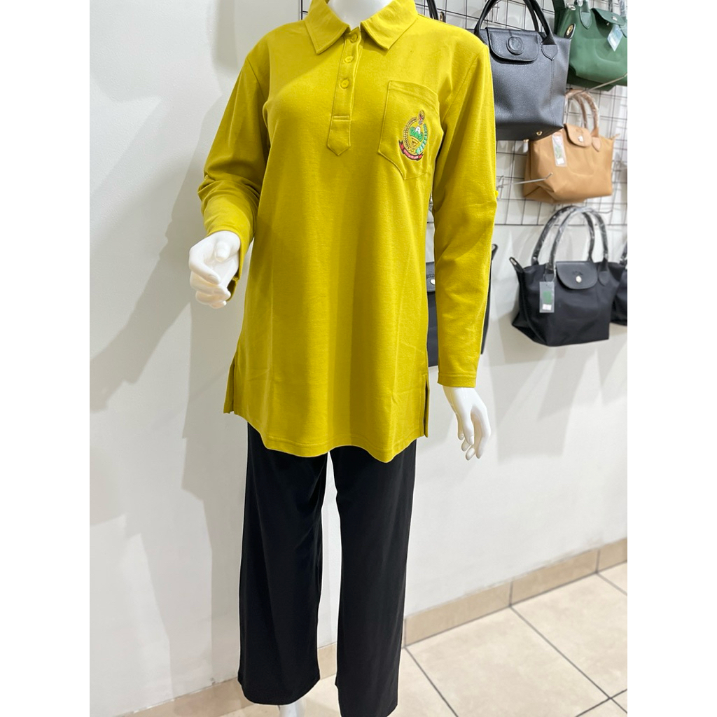 เสื้อ PSO Persit - เสื้อท็อปผู้ชายสีเหลืองมะนาวพร้อมวัสดุ Lacoste คุณภาพ