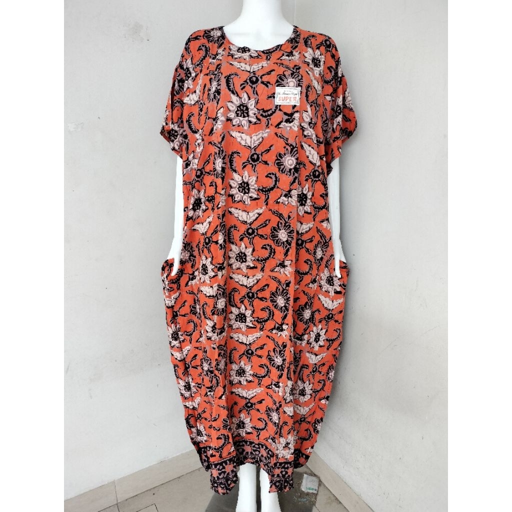 UNGU JESS JESS JESS || สีม่วง KENCANA LONGDRESS BLUE LABEL BATI PRINT LD 158CM/ LD KALONG