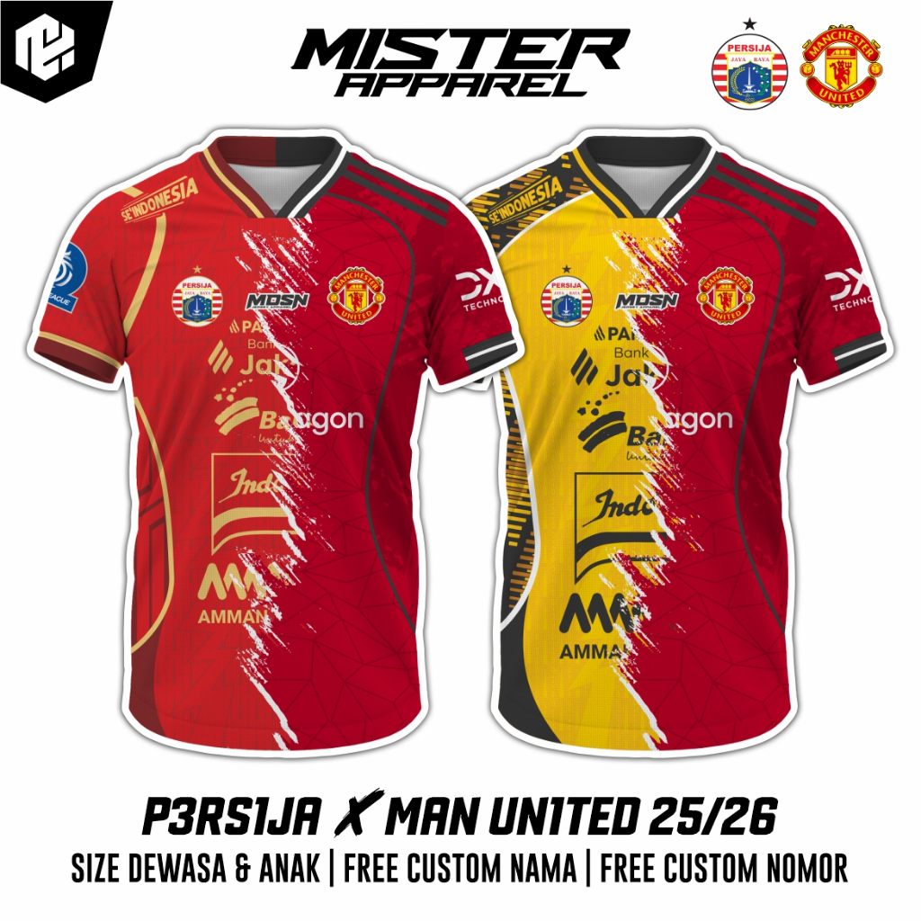 COMBINATION JERSEY P3RS1JA X EMYU 2025-2026 / NEW PATCH / CUSTOM / UNIT / FULL PRINTING / FREE NAME 
