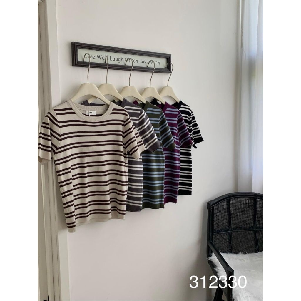 [LC] ONE-K 312330 เสื้อยืด CASUAL STRIPED KNIT