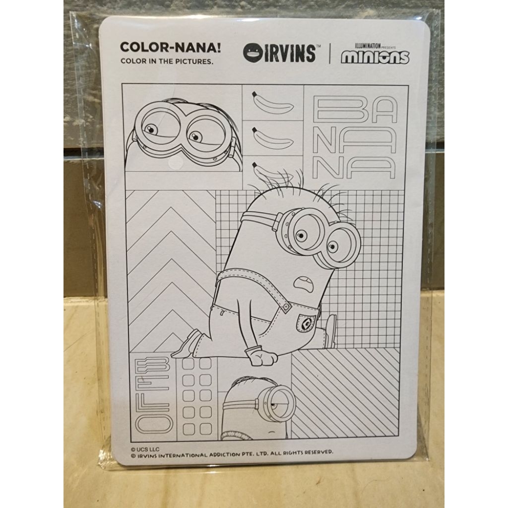 ภาพระบายสีมินเนี่ยน Irvins Color-Nana Color ในภาพ + ดินสอสี