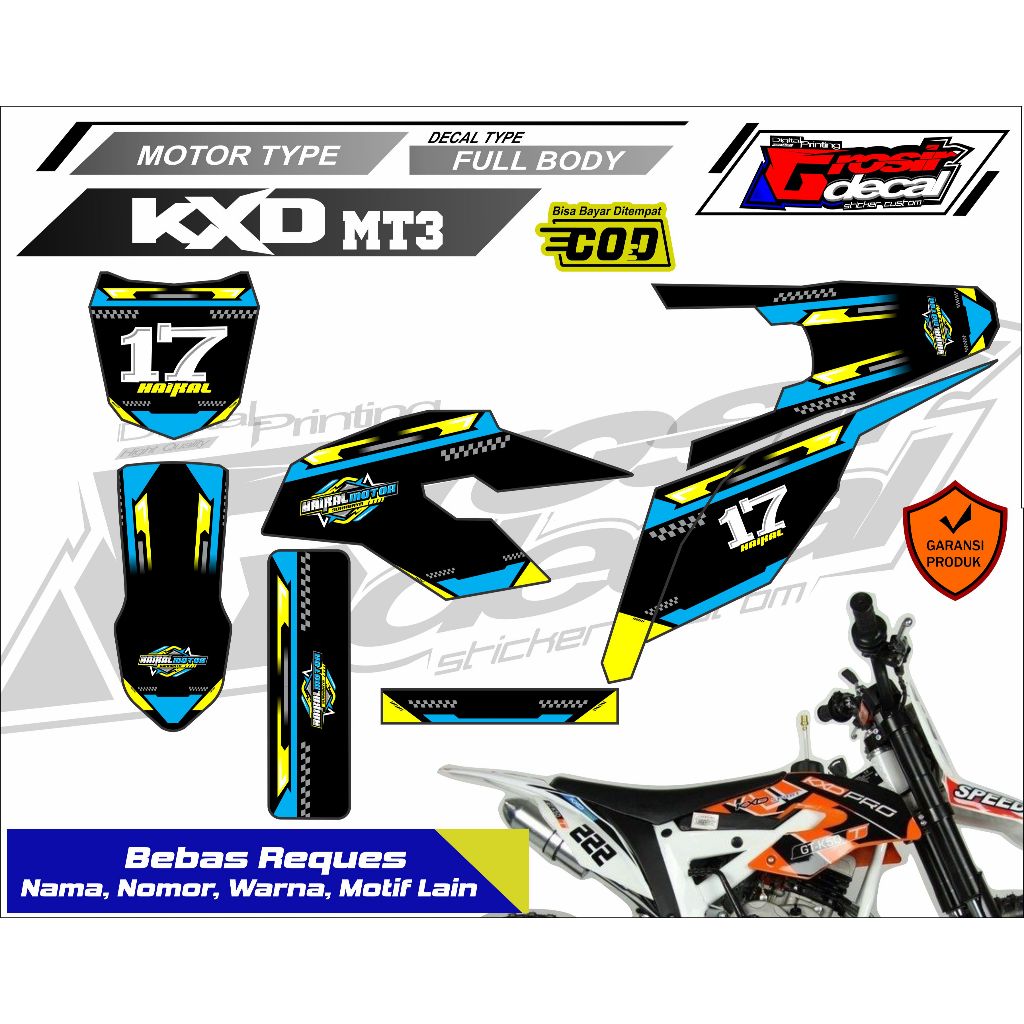 Mini Trail Sticker Striping 50cc KXD MT3 Full Body Free Request