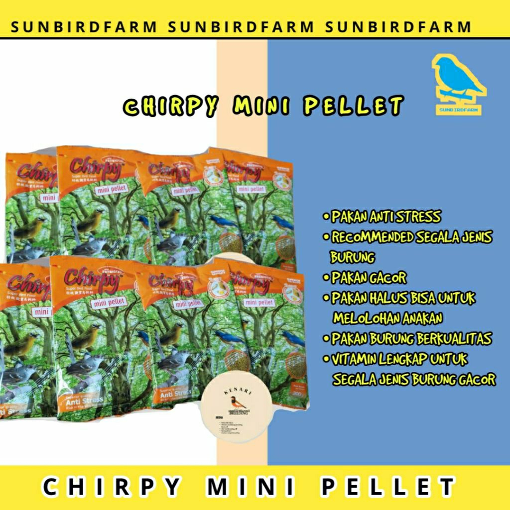 HIJAU READY CHIRPY / BIRD FOOD PELLET CHIRPY MINI PELLET YELLOW / CHIRPY MINI GREEN PELLET