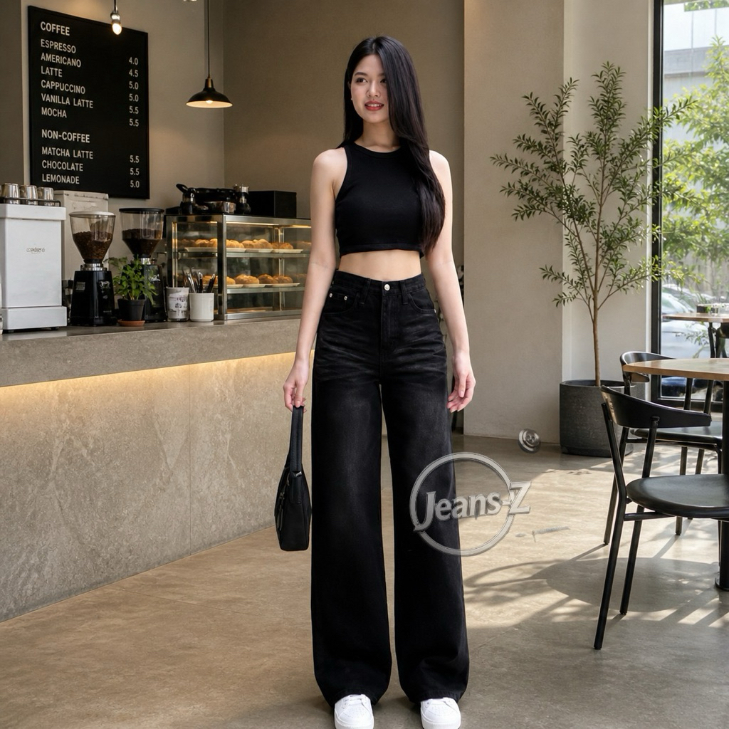 กางเกงยีนส์ SKENA Highwaist Loose Buggy สําหรับผู้หญิง