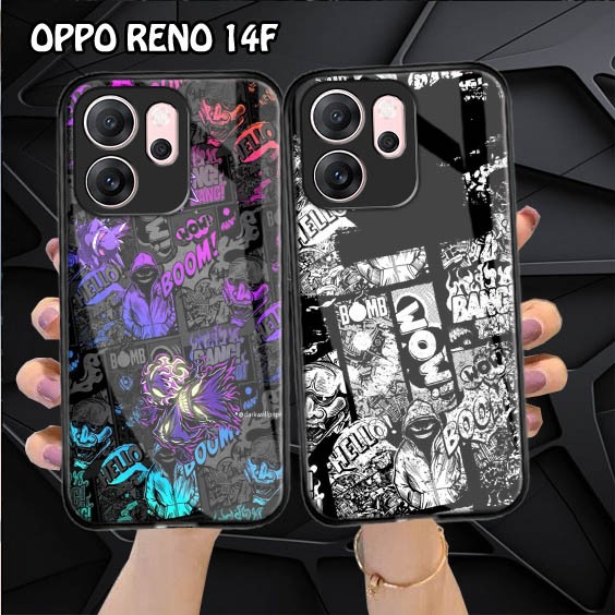 HP ล่าสุด Oppo Reno 14F Glass Softcase [M252] เคสโทรศัพท์ Oppo Reno 14F - เคสโทรศัพท์ - เคส - ตัวป้อ