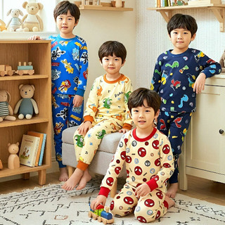 FOYA Kids - Setelan baju tidur Premium anak laki - laki usia 0-6 tahun/setelan pajamas/setelan tidur anak motif Spider/Dino/animal/sonic