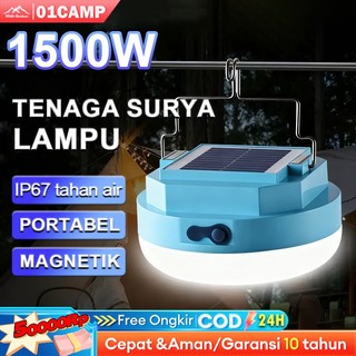 [Garansi 10 tahun] Lampu Emergency Lampu Darurat Gantung Solar Panel Camping Lampu LED Tenaga Surya 1500W Tahan Air Luar Ruangan – Cocok untuk Tenda & Ruang Darurat
