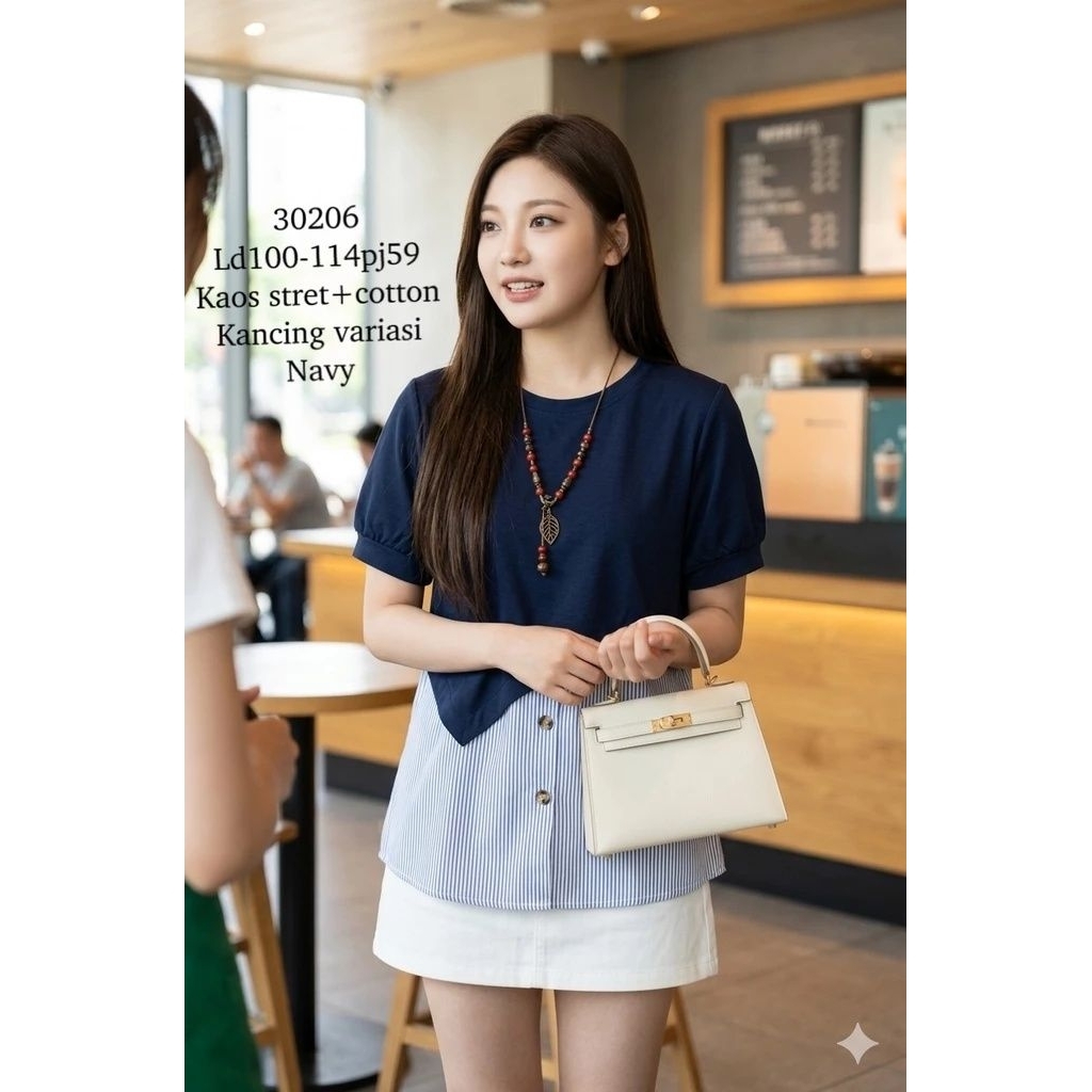 30206 เสื้อยืดผสมเสื้อฮานะ