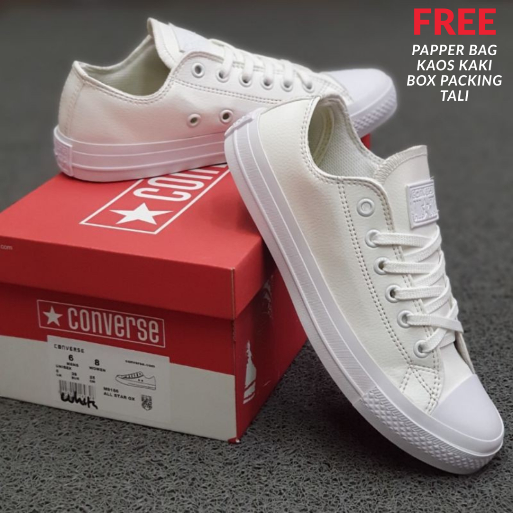 CONVERSE 70S LOW LEATHER TRIPLE WHITE SHOES 38-43 รองเท้าหนังสีขาว 36 - 43