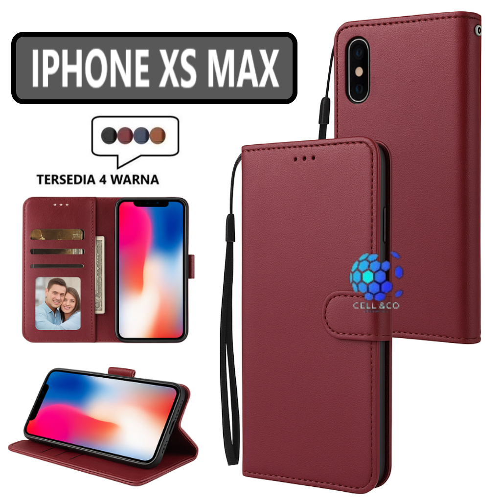 IPHONE XS MAX CASE FLIP LEATHER WALLET PREMIUM FLIP CASE OPEN CLOSE HP CASE FLIP CASE WALLET IPHONE 