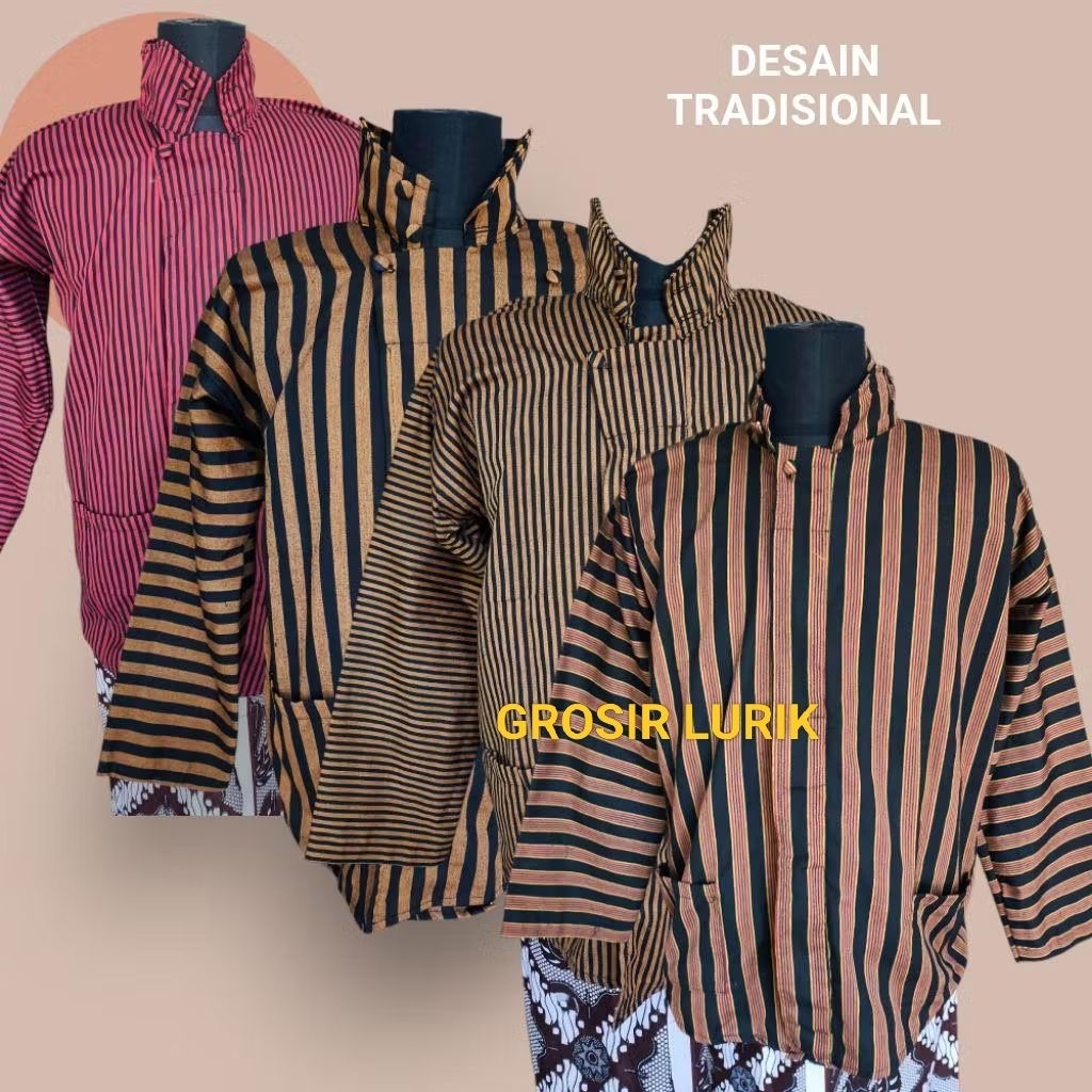 JAVANESE TRADITIONAL CLOTHES ผู้ชายผู้ใหญ่. JAVANESE SURJAN ผ้าลายทาง ผ้า WOVEN (ผ้ากันเปื้อน)