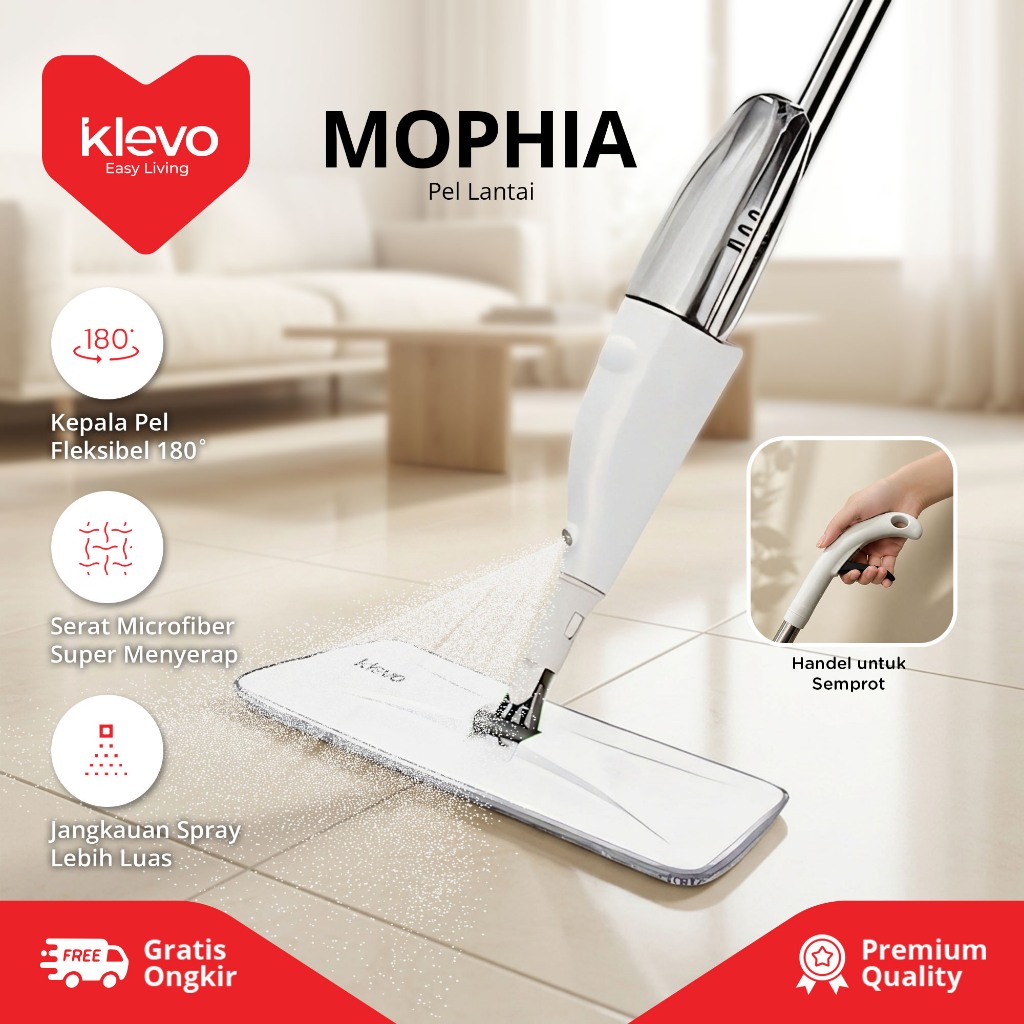 KLEVO Mophia Spray Floor Mop Spray Mop Spray Floor Mop Without Wringing Automatic Practical