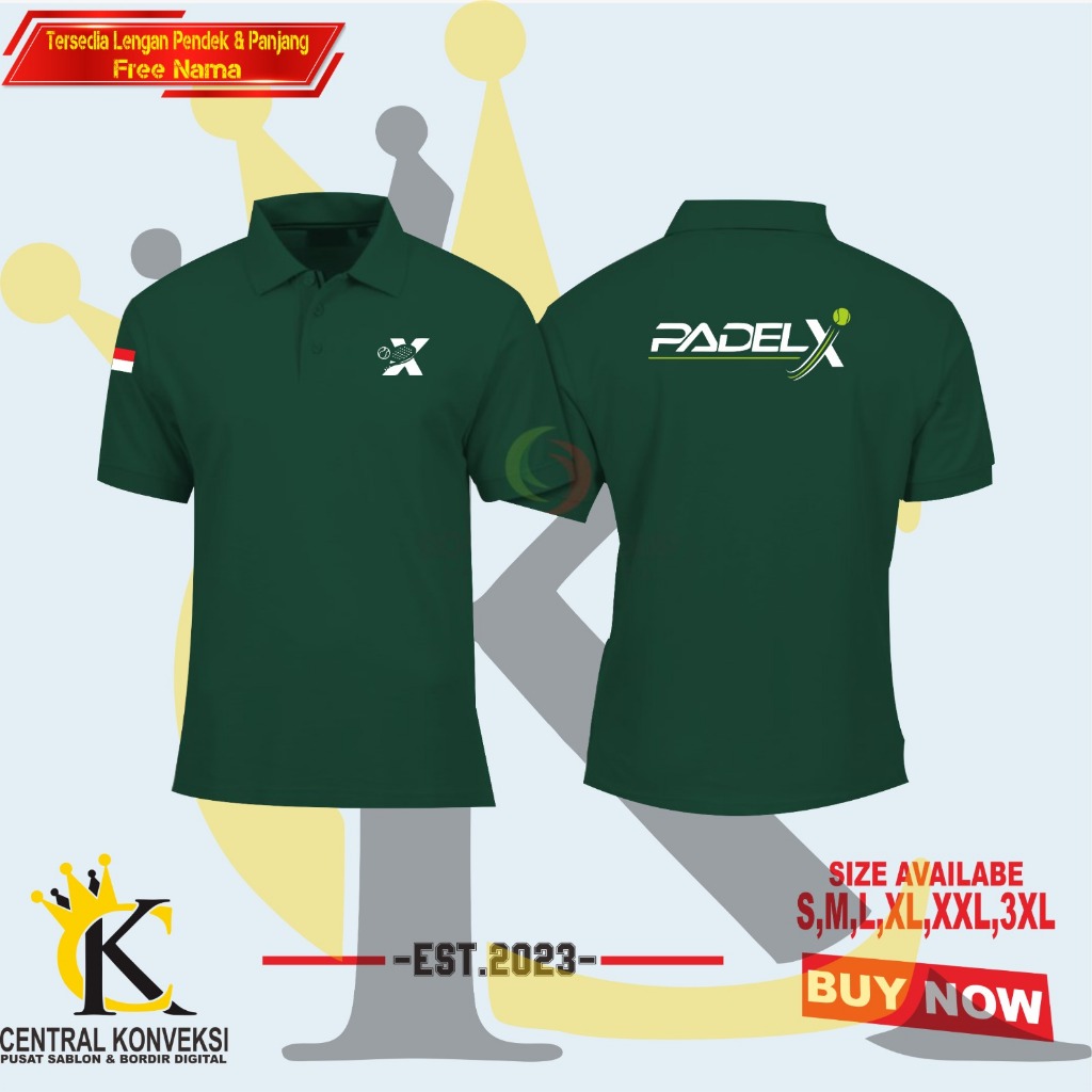 Padel X เสื้อโปโลสําหรับผู้ชายและผู้หญิง / เสื้อยืดคอปก Padel พรีเมี่ยม X มีจําหน่ายในขนาดผู้ใหญ่จัม