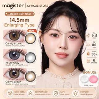 [14.5mm Enlarging Type]Magister Softlens Minus 0.00 s/d -6.00 Tatapan Lebinh Fokus Candy Brown Allure Gray Glowy Brown soflen dubai minus warna Big Eyes softlens abu-abu Hitam Coklat