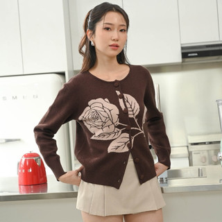 SUETERCLOTH - Areum Knit Cardigan / Cardigan Motif Bunga / Knitwear / Sweater Wanita Premium