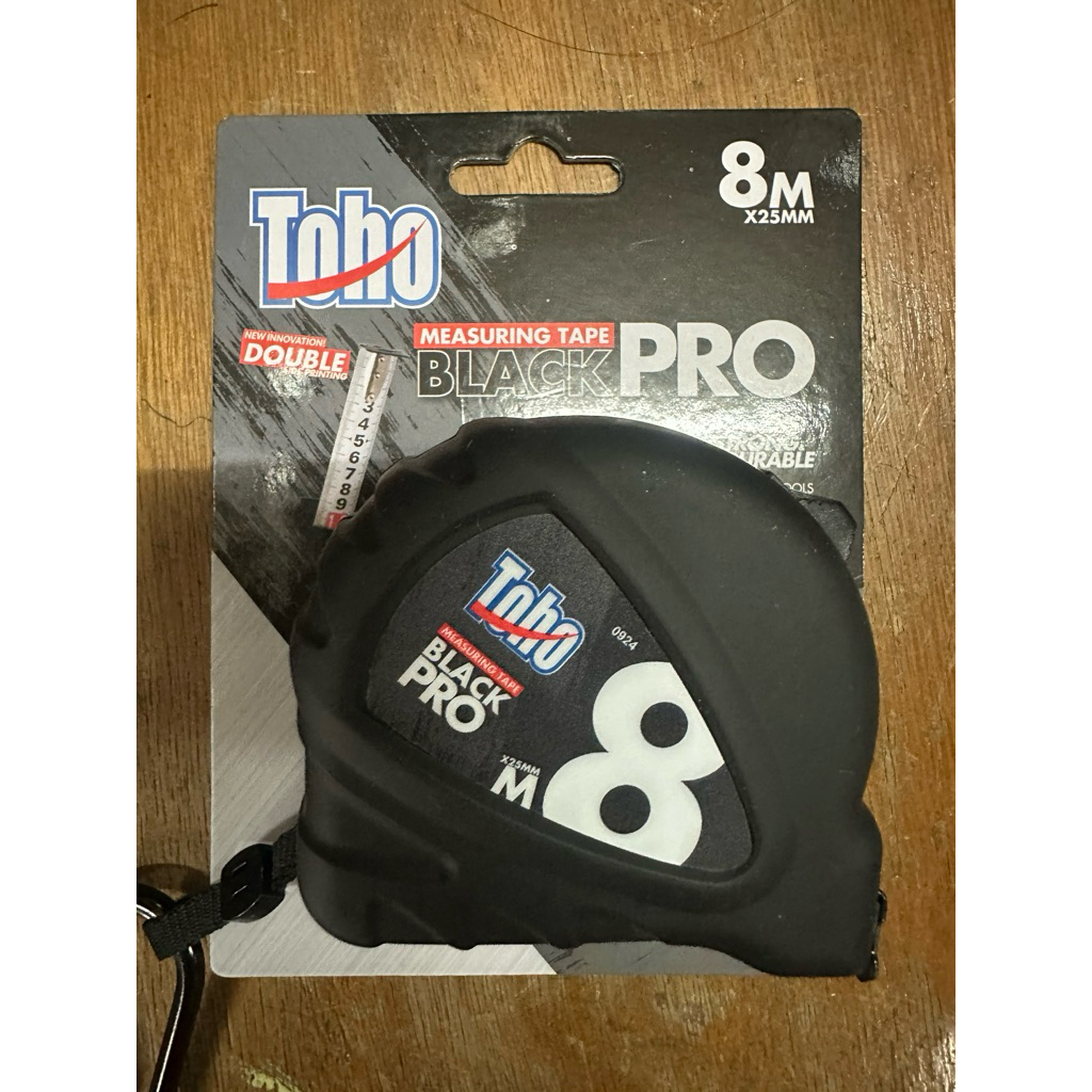 TOHO BLACK PRO 8 เมตร / TOHO PLATE เครื่องมือวัด 8M ORIGINAL TOHO ม้วนเมตร 8 เมตร - ตลับเมตรสีดํา Pr