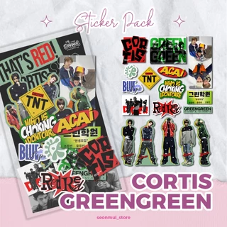 สติ๊กเกอร์แพ็ค CORTIS GREENGREEN REDRED / สติ๊กเกอร์ไวนิล DECO กันน้ํา CORTIS COER สีแดง แดง เขียว เขียว / นอกสี สติ๊กเกอร์ตัด