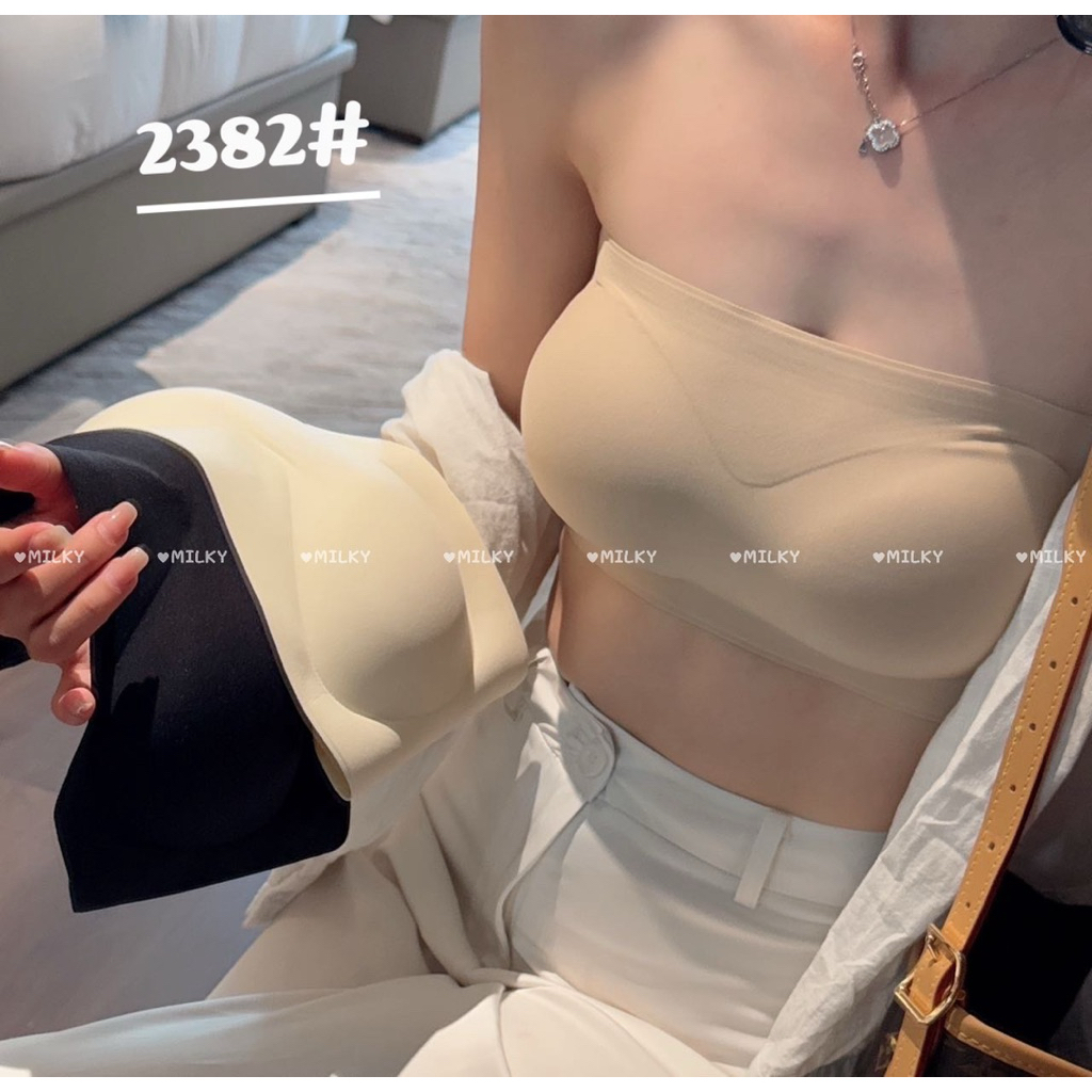 MLK-2382 Tube Bra Seamless Strapless Bra Womens Milky