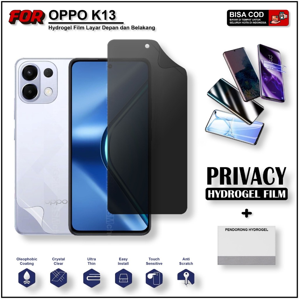 LAYAR Anti-Scratch Hydrogel Screen Anti-Spy Oppo K13 K13 Turbo K13 Turbo Pro K13x แบบเต็มหน้าจอ