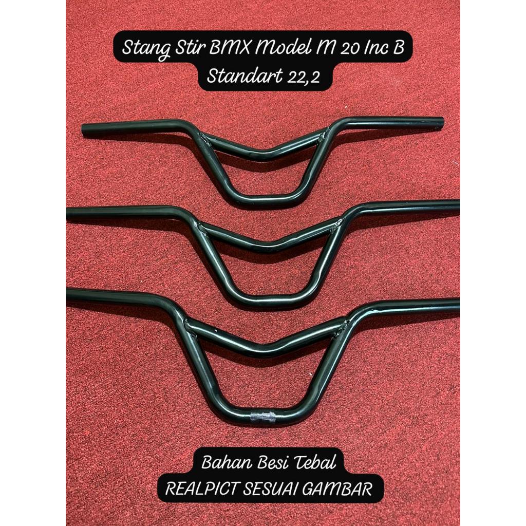 พวงมาลัย BMX รุ่น M 20 Inc Standard 22.2 วัสดุเหล็กหนาเคลือบสีดํา