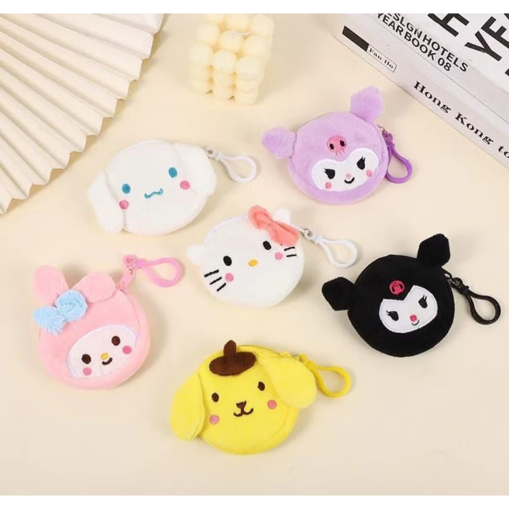 CUTE CHARACTER COIN WALLET/ COIN WALLET/SOFT FUR COIN WALLET