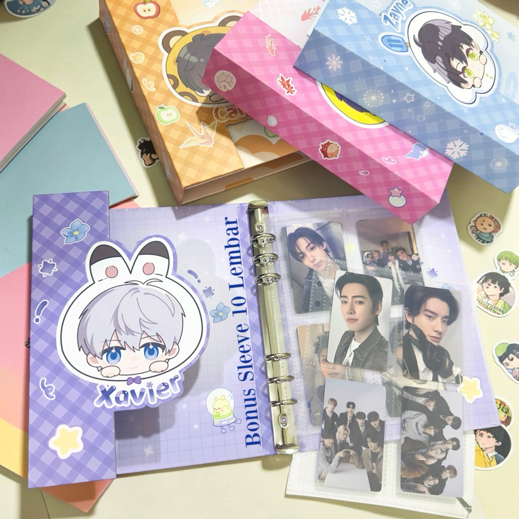 (ฟรีปลอก 10 แผ่น) A5 Binder 6 Ring Art Carton Colourfull Doff Love And Deep Space Sylus Rafayel Cale