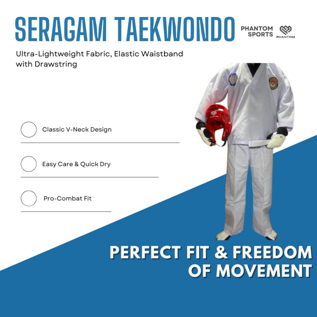 TAEKWONDO UNIFORM - DOBOK TAEKWONDO FIGHTER UNIFORM - ผ้าเกี๊ยว