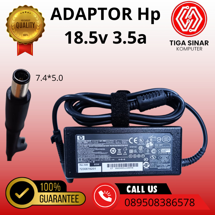 เครื่องชาร์จแล็ปท็อป HP ของแท้ 18.5V 3.5A 65W 7450 Pin Central HP 1000 Pavilion G4 G43 430