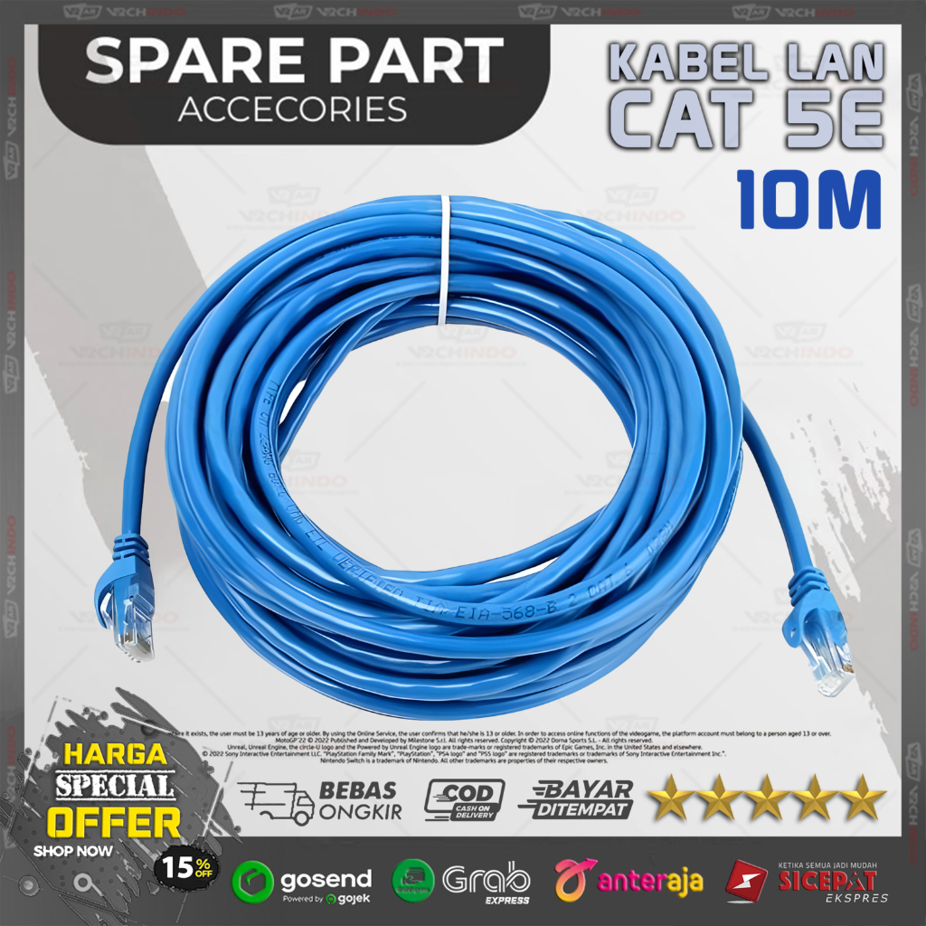 UTP Cat5e สาย LAN 10 เมตร / 10 เมตร / 1000 ซม. - สาย LAN RJ45 Ethernet สายเคเบิลเครือข่ายสําหรับ PC 