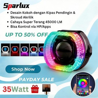 Lampu Mobil Motor Matrix BILED 4.5 Inch with Bluetooth APP Control - 210+ Mode WRGB Demon Eyes