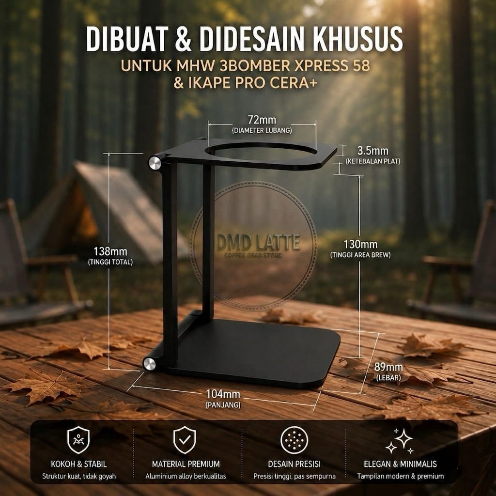Slim แบบพกพา Espresso Stand Holder สําหรับ MHW 3Bomber Xpress 58 & IKAPE Pro 58 Cera+