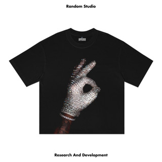 Random Studio Boxy Oversized Tshirt Heavyweight 16s Music Series Drake Iceman Hand