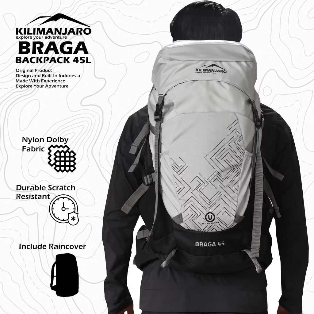 Kilimanjaro BRAGA 45 L Carrier Bag Original 45L Mountain Bag แถมฟรีผ้าคลุมกันฝน