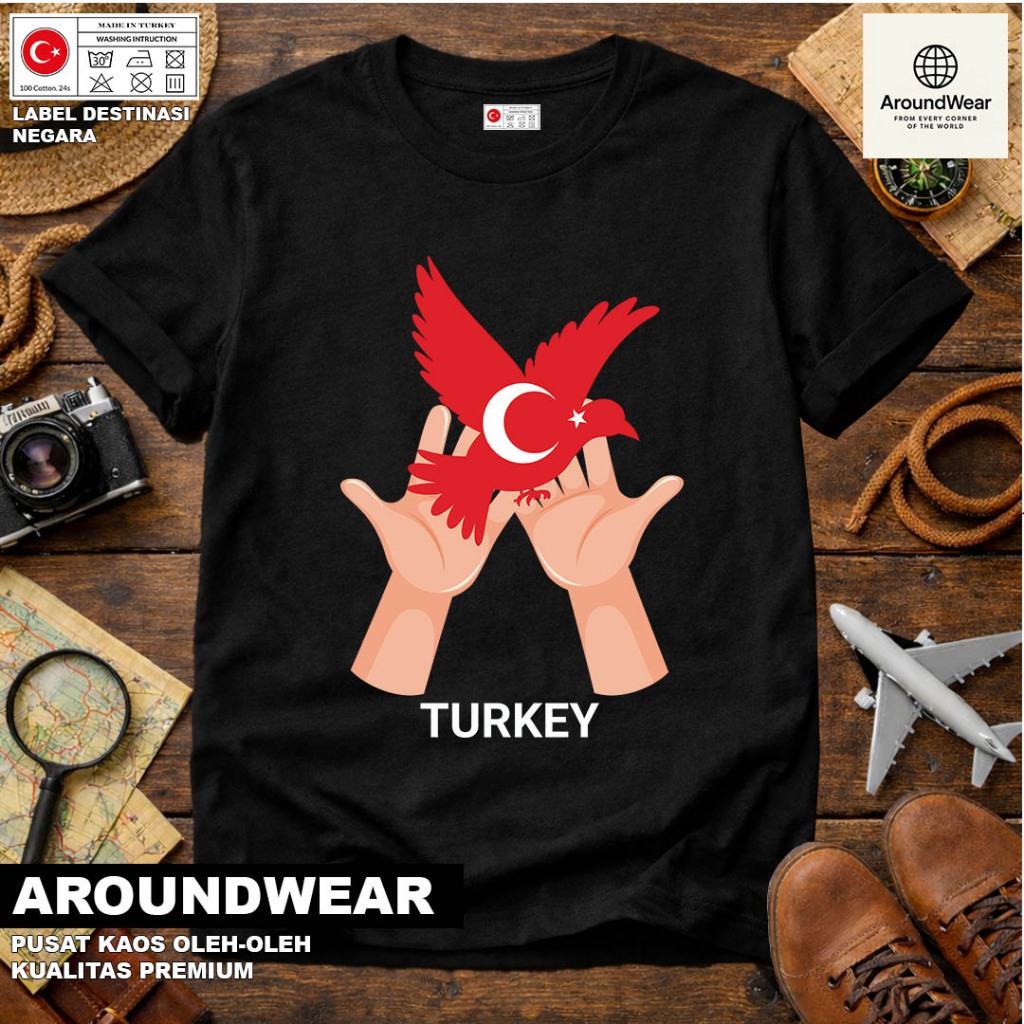 เสื้อยืดโดย TURKISH TURKIYE IZMIR USING แขวนแท็กผ้าฝ้ายพรีเมี่ยม 30S SOUVENIR ของขวัญพรีเมี่ยม