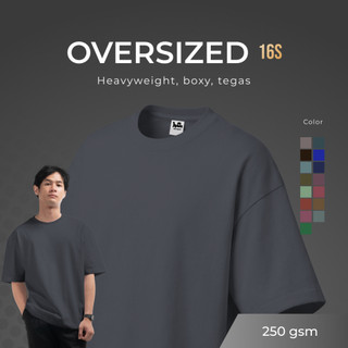 JipClo Kaos Polos Oversized Unisex Pria Wanita T-shirt Heavyweight Cotton 16s Boxy Cut Part 2